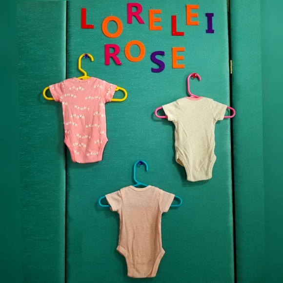 NB Gerber Onesies Set of 3 (Girls) - Picture 8 of 8